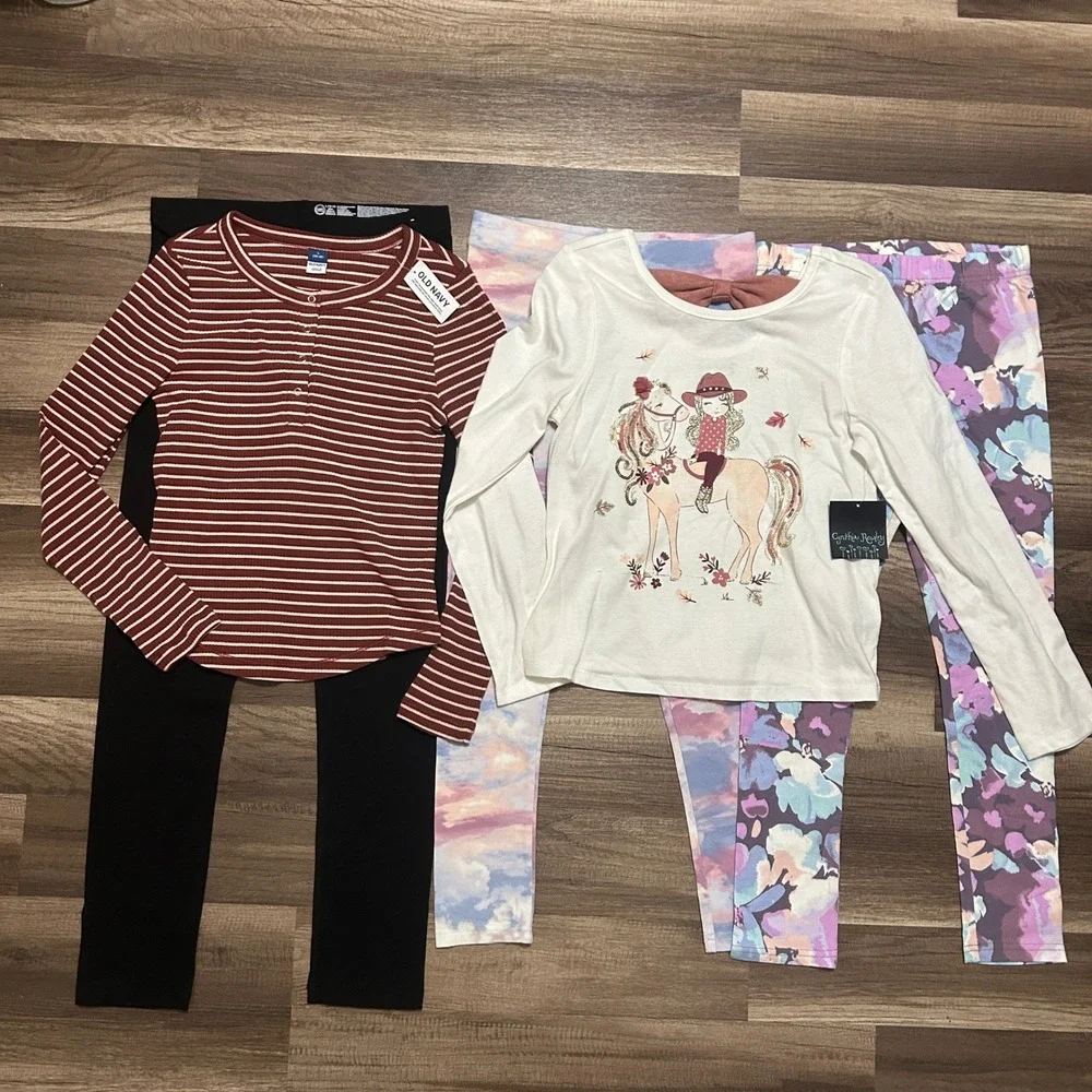 Old Navy Carters Cynthia Rowley Girl 10-12 Clothing Lot 7pc Multicolor Pants Top